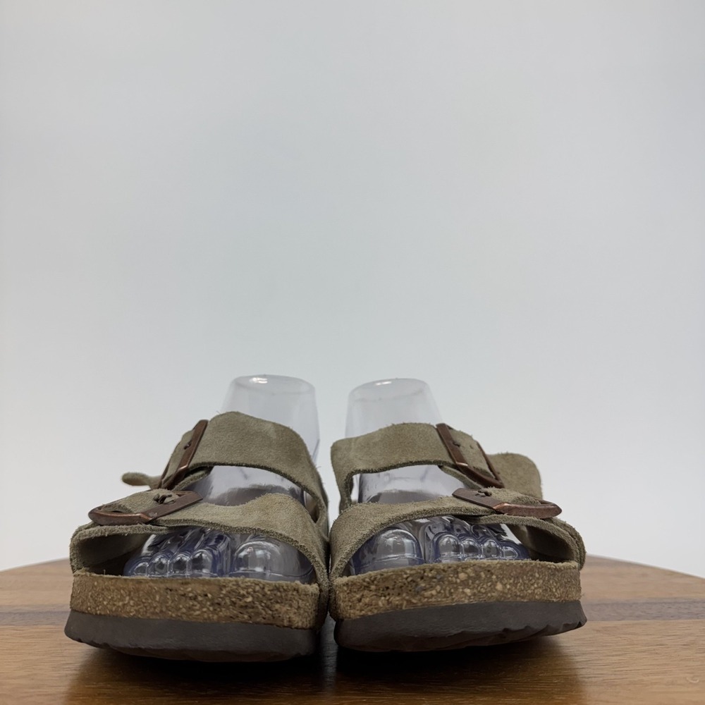 Womens Birkenstock‎ Arizona Soft Footbed Beige Suede Slide Sandals Size EU 43 - Picture 3 of 8